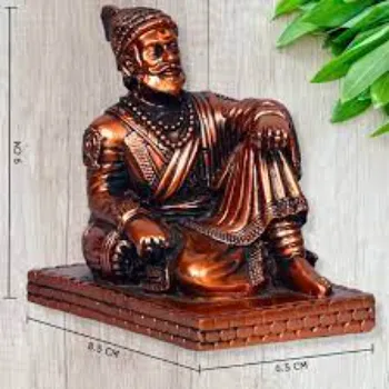 Indian Discovery Chhatrapati Shivaji Maharaj Copper Idol Statue 